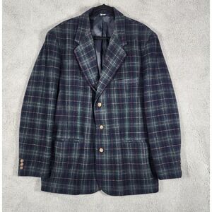 Vtg Gap Blazer Men's Sz L Wool Blend Tartan Plaid Sport Coat Old Money Preppy